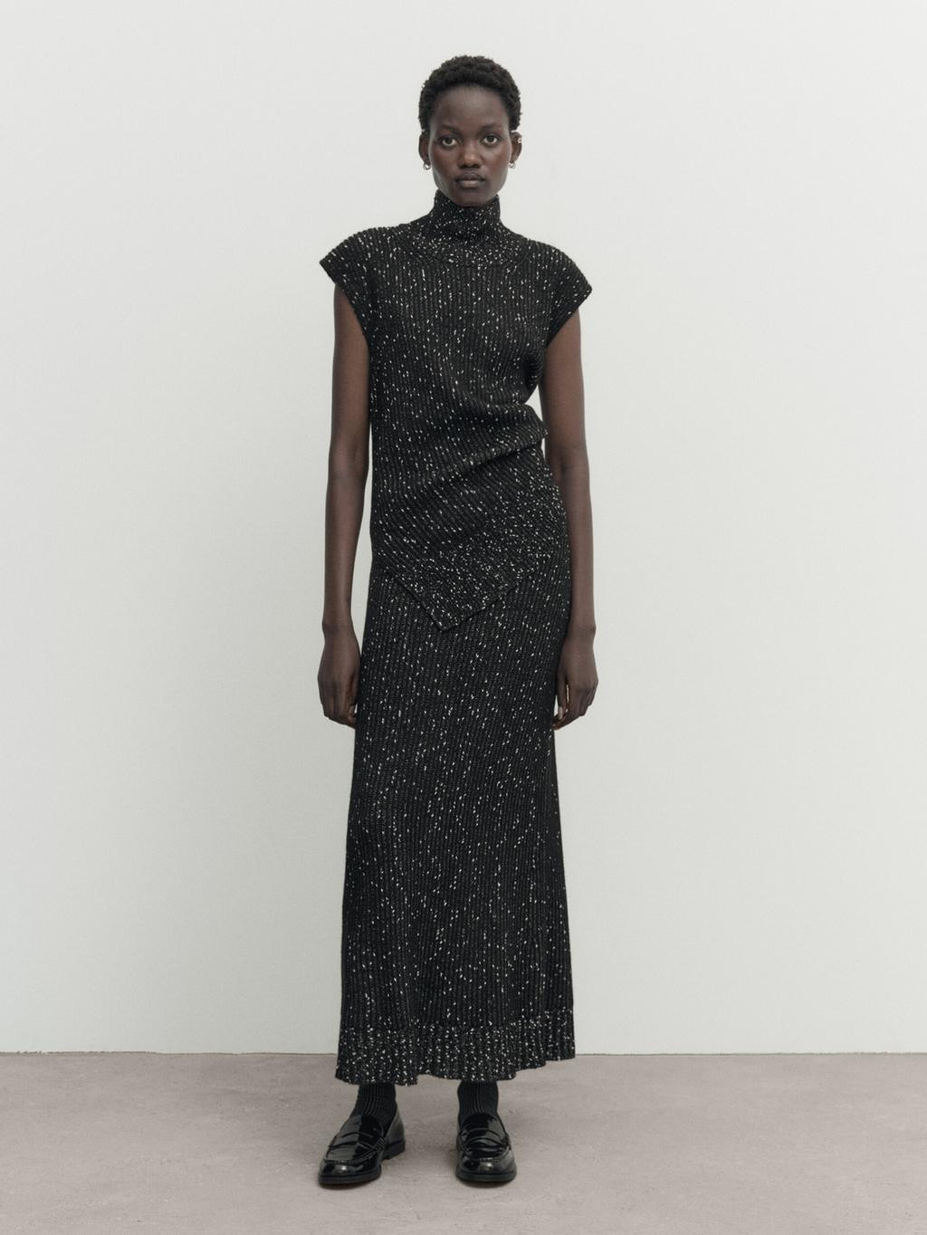 Langer Mouliné-Strickrock | Massimo Dutti DE