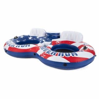 Intex Inflatable American Flag Double Tube Pool Float with Cooler & Cup Holders | Kroger