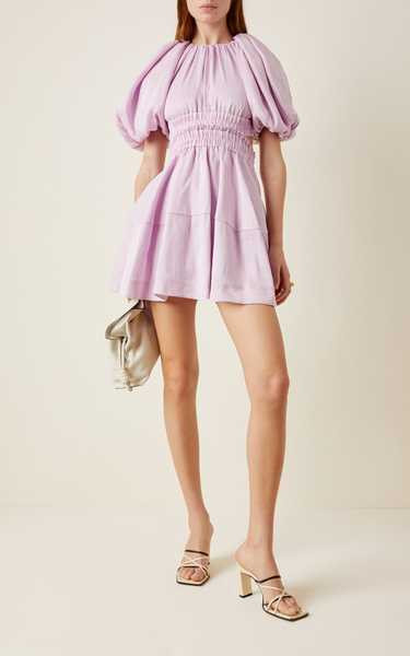 Solitude Cutout Linen-Blend Mini Dress | Moda Operandi (Global)