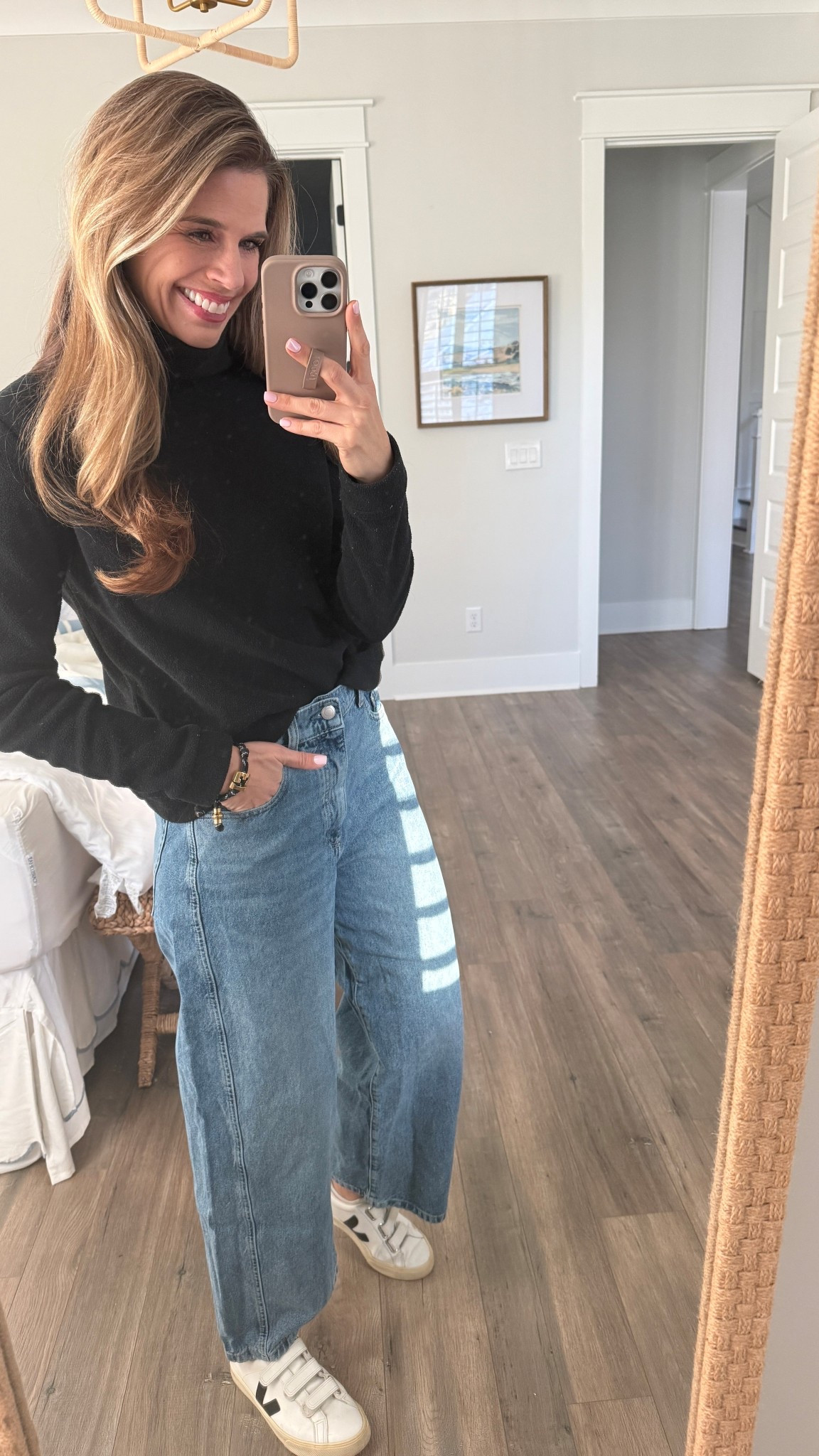 Classic and casual everyday outfit, veja sneakers, jeans, Dudley Stephens fleece, Cold weather outfit  

#LTKootd #LTKmomlife #LTKSeasonal