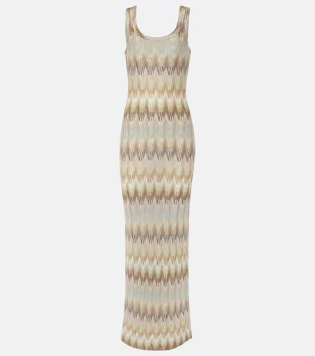 Metallic knit maxi dress | Mytheresa (UK)