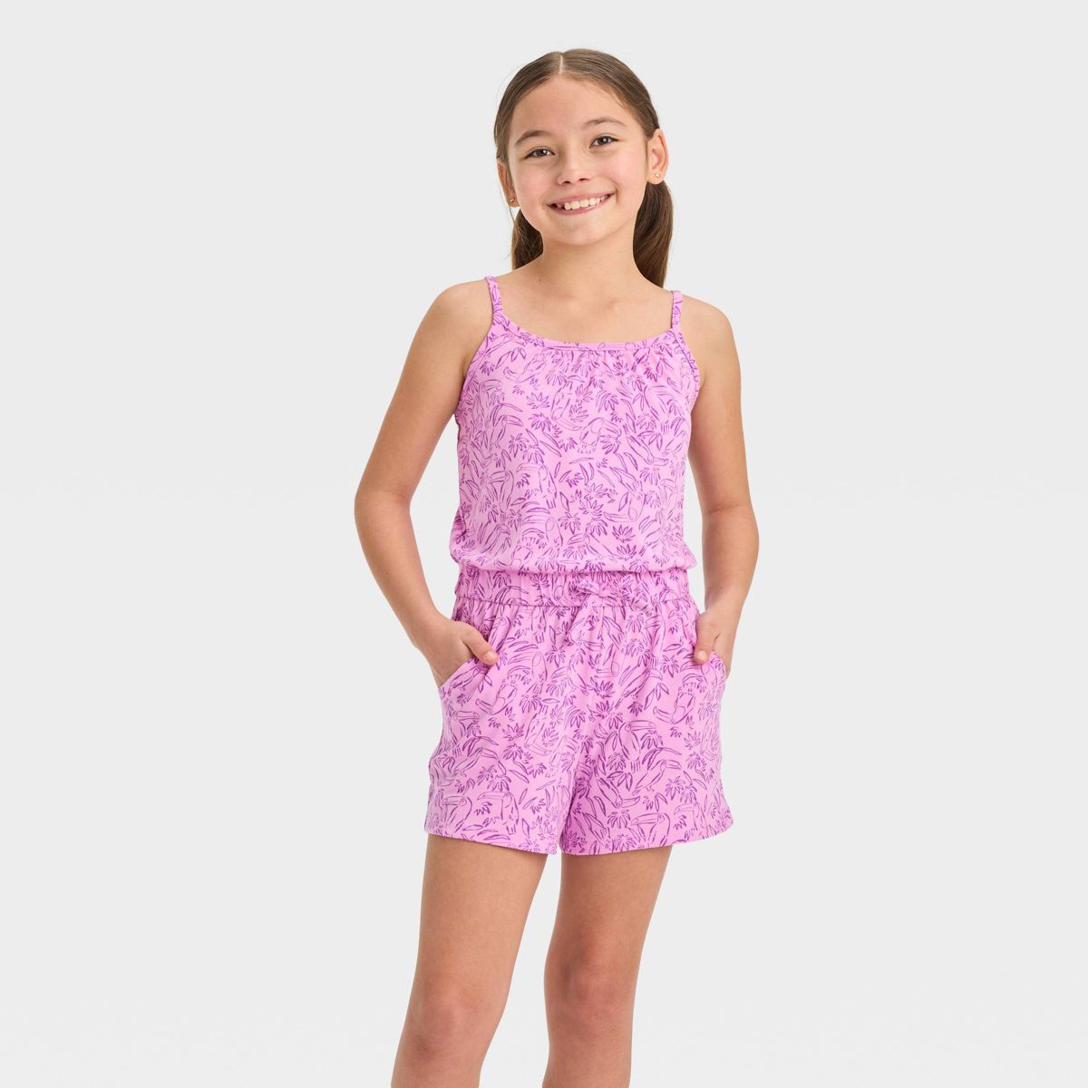 Girls' Sleeveless Knit Romper - Cat & Jack™ | Target