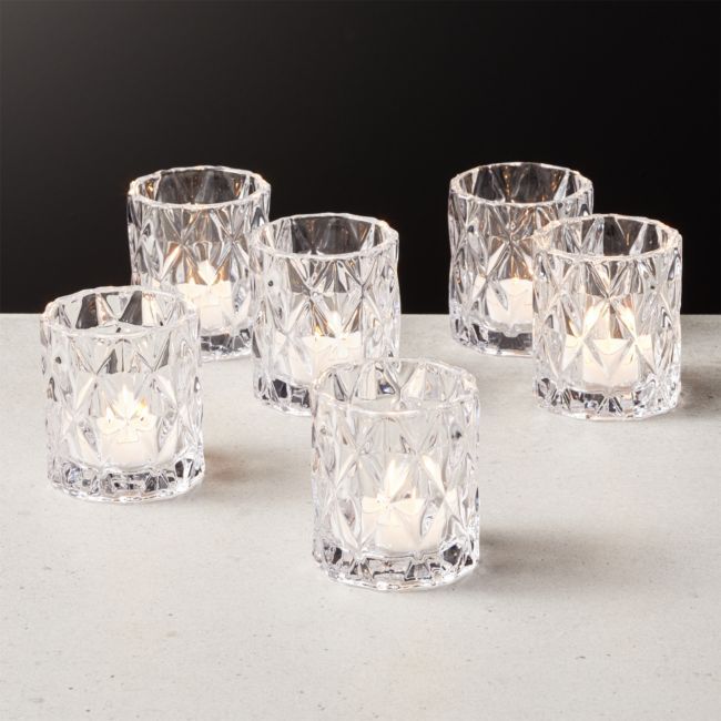 Betty Clear Tea Light Candle Holder Set of 6 | CB2