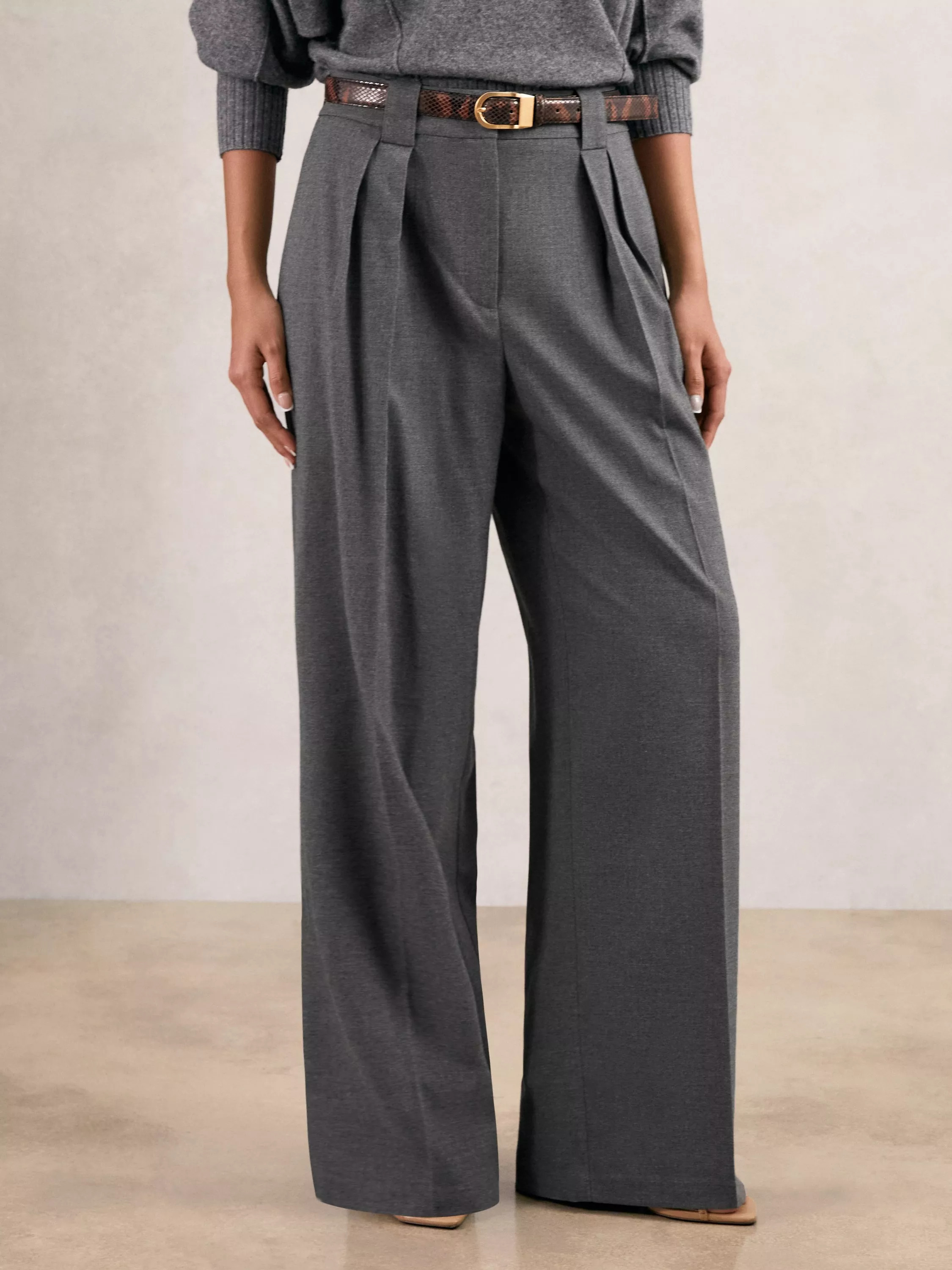 Reiss Poppie Tailored Wide Leg Trousers | John Lewis (UK)