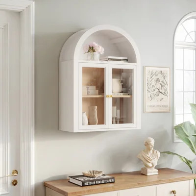 31.4"H Arched Wall Glass Bathroom Cabinet | Wayfair North America