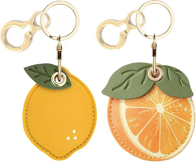 Leather Keychain Holder Case Suitable for AirTag,Cute air tag Cover with Keychain Ring | Amazon (US)