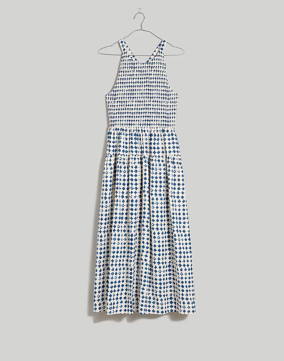 Halter Tiered Midi Dress in Shibori Print | Madewell