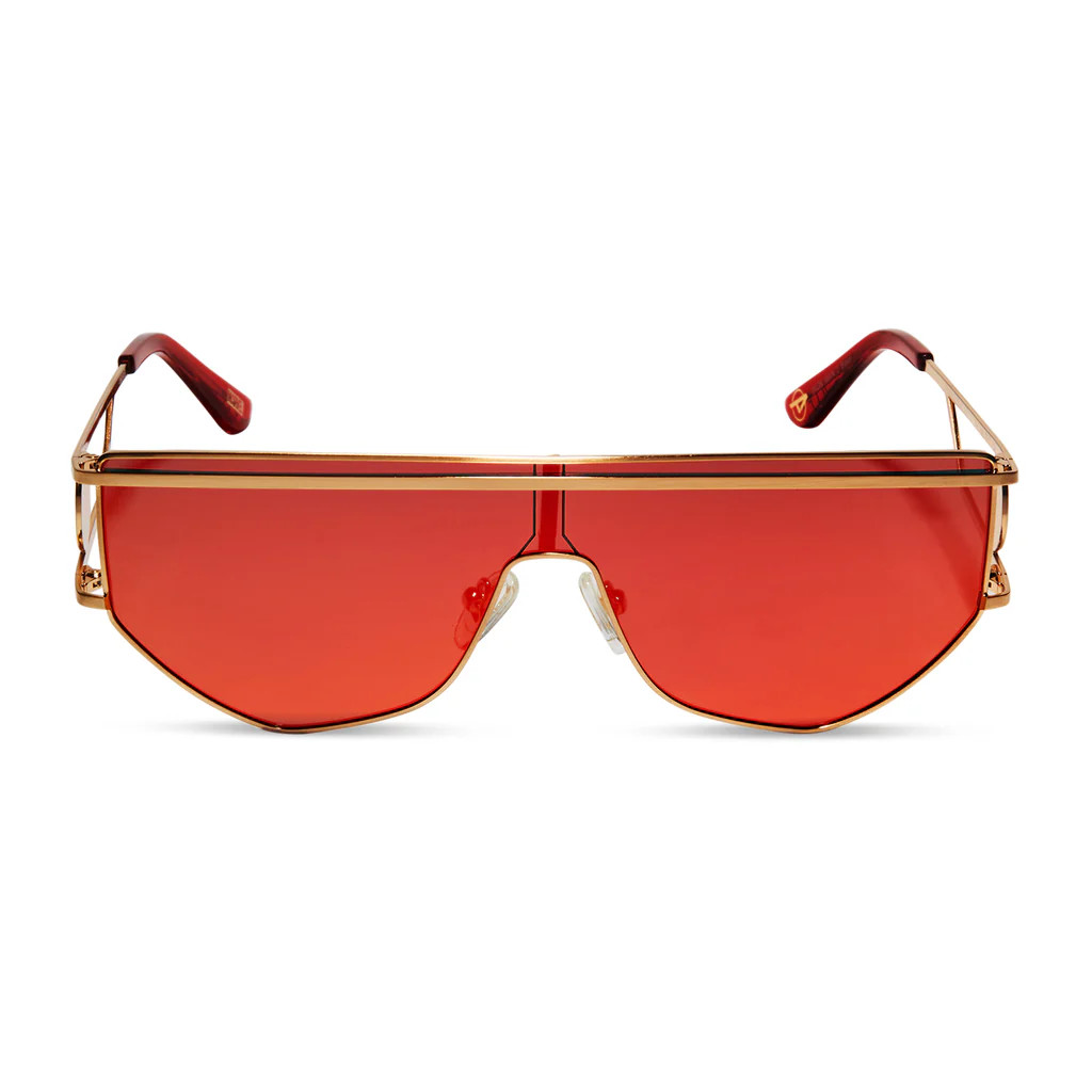 IRON MAN - BRUSHED GOLD + RED MIRROR + POLARIZED SUNGLASSES | DIFF Eyewear