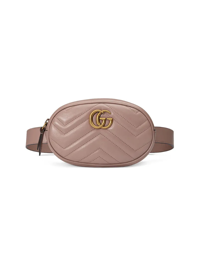 Gucci - GG Marmont matelassé belt bag - women - Leather/metal - 95, Nude/Neutrals, Leather/metal | FarFetch US