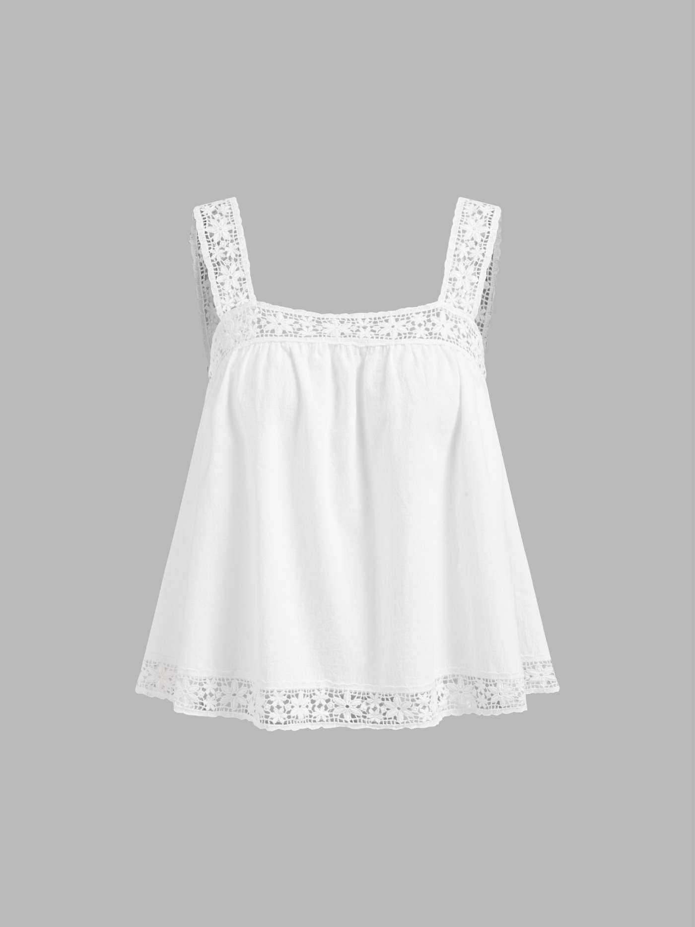 Square Neck Lacework Tank Top | Cider