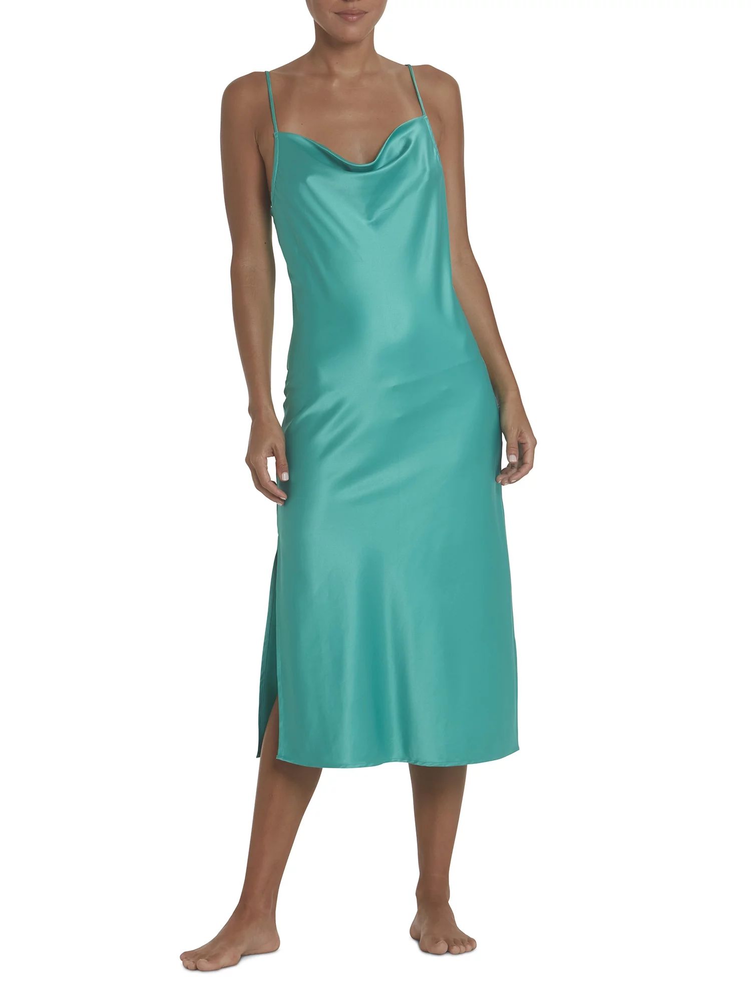 Secret Treasures Women's Satin Midi Slip Dress | Walmart (US)