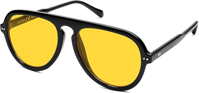 SOJOS Retro Aviator Sunglasses Womens Mens Vintage Plastic Frame Shades Lentes De Sol Para Mujer ... | Amazon (US)