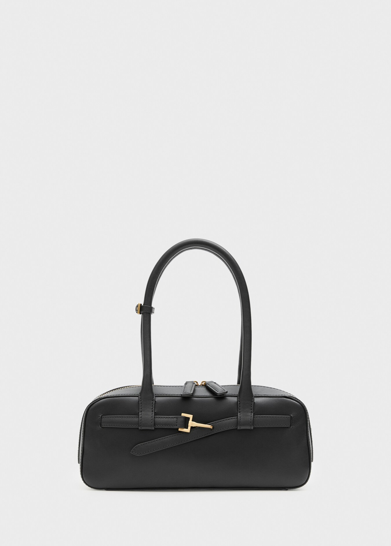 Leather bowling bag with buckle - Women | MANGO Canada | Mango Canada