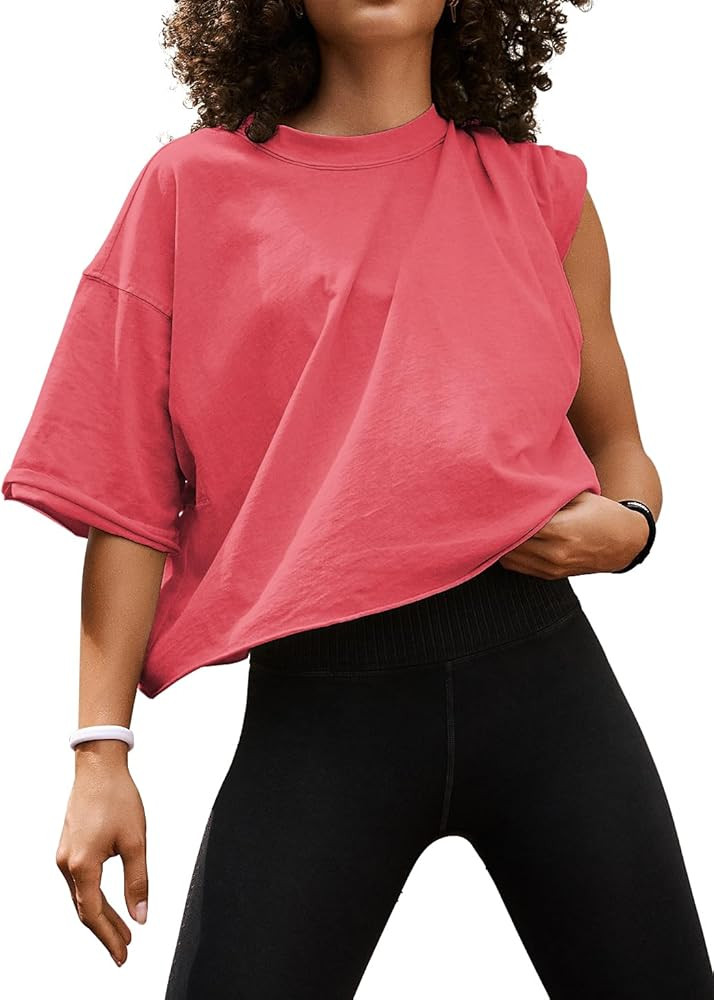 Women's Summer Short Sleeve Crop Tops Casual Basic Cotton Athletic Yoga Running T-Shirts | Amazon (US)