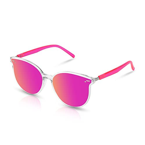 Retro Round Sunglasses for Women, Pink Sunglasses Womens with Classic Trendy Frame Sunnies Shades UV400 Blocking Pink | Amazon (US)