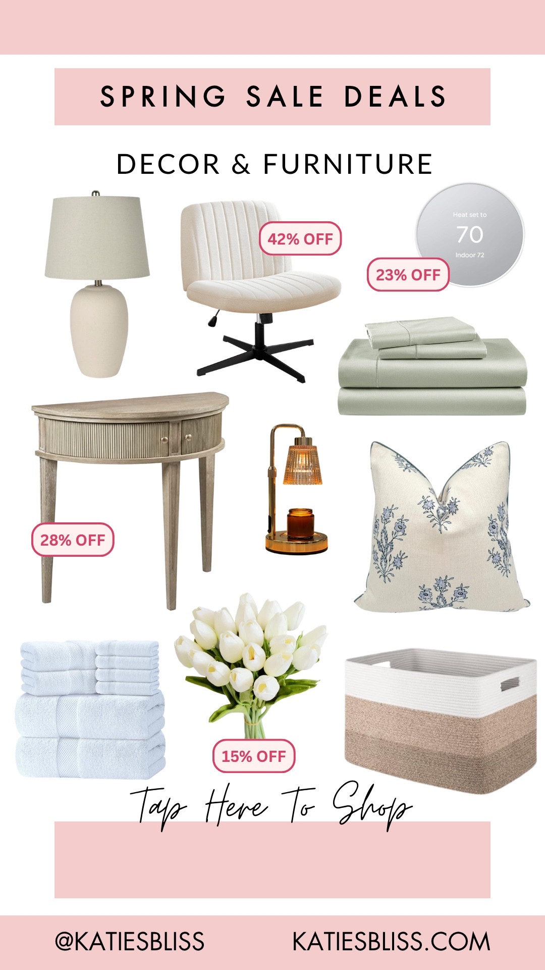 Amazon big spring sale deals ✨

Amazon. Sale. Prime day. Spring. Markdown. Deal. 

Home. Decor. Furniture. Lamp. Thermostat. Pillow. Sheets. Towels. Faux flowers. Basket. 



#LTKHome #LTKSaleAlert
