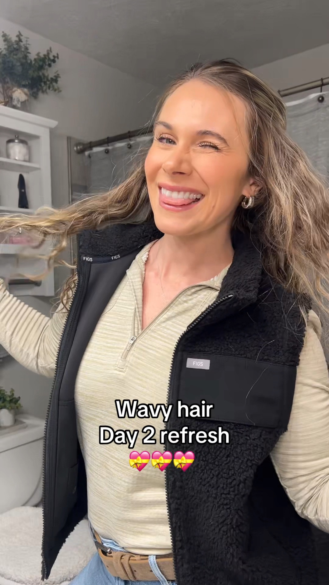 Wavy hair Day 2 refresh- so simple! 

Dry shampoo for greasy roots 
Oil to calm frizz 



#LTKgrwm #LTKBeauty #LTKmorningroutine