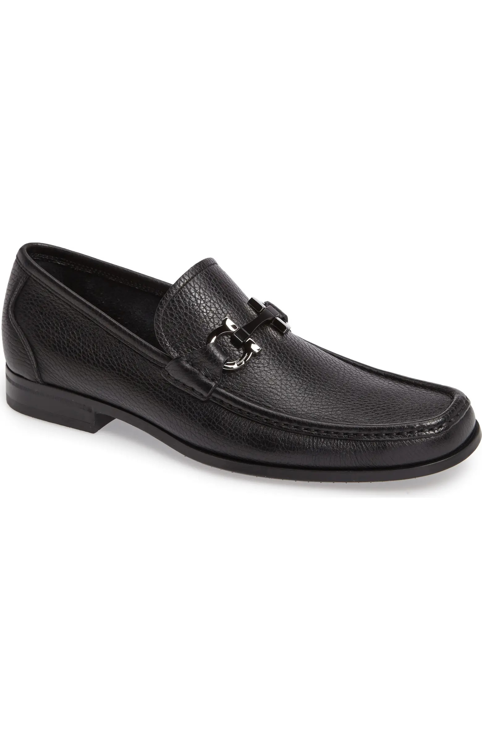 FERRAGAMO Grandioso Pebbled Driving Shoe with Double Gancio Ornament (Men) | Nordstrom | Nordstrom