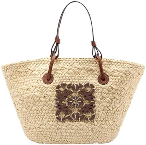 Large Straw Beach Bag for Women Handwoven Raffia Tote Bag Oversized Summer Shoulder Bag Boho Wick... | Amazon (US)