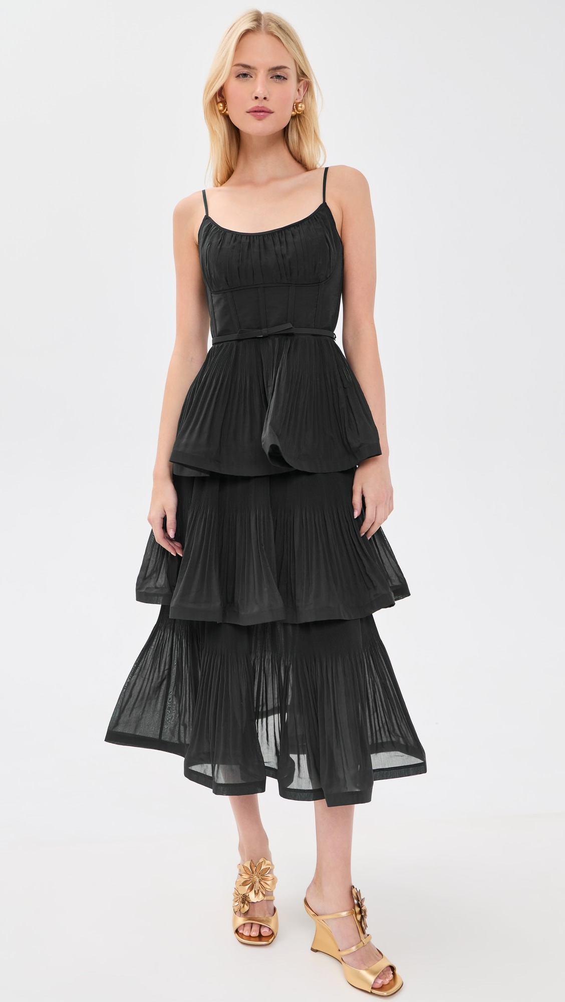 Zimmermann Pleated Tiered Midi Dress | Shopbop | Shopbop