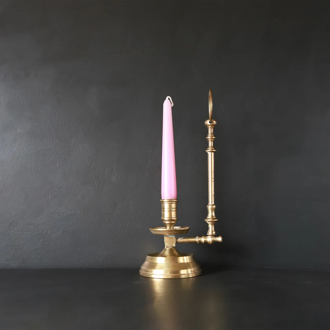 Long Arm Brass Chamberstick Unique Candlestick Holder French Country Farmhouse Home Decor | Etsy (US)