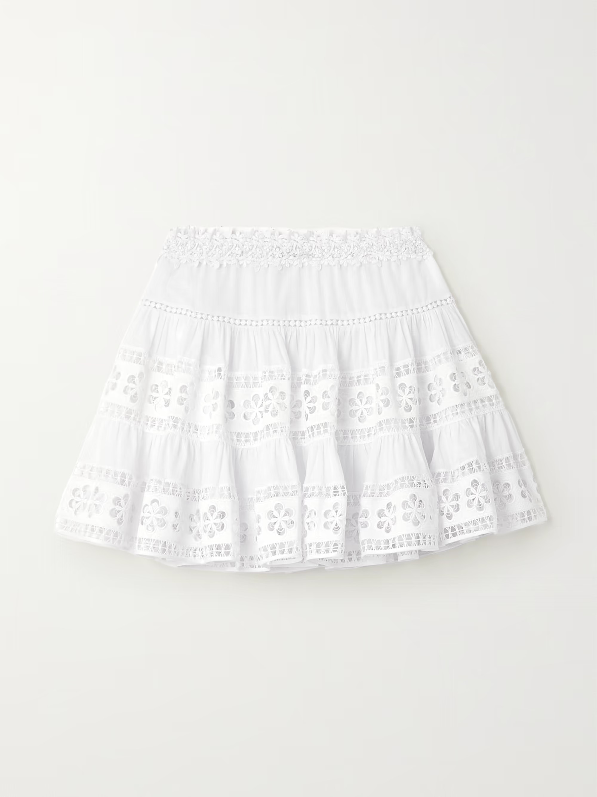 Lea Minirock aus Voile aus einer Baumwollmischung mit Einsätzen aus Guipure-Spitze | NET-A-PORTER (UK & EU)