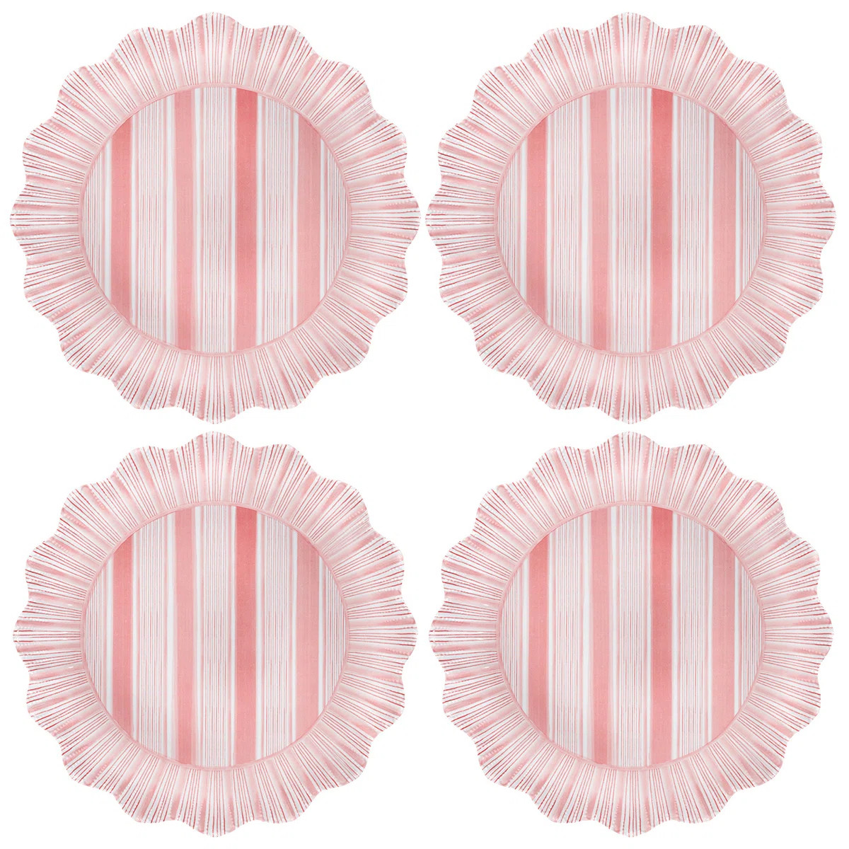 Cabana Stripe Melamine Dinner Plates (Set of 4) | Perigold