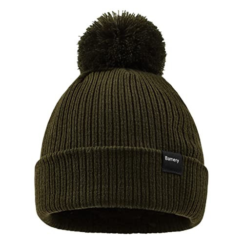 Classic Baby Knit Winter Hats Infant Toddler Boys Beanie Autumn Newborn Girls Hat Warm Pompom Beanies for Kids (Army Green, L) | Amazon (US)