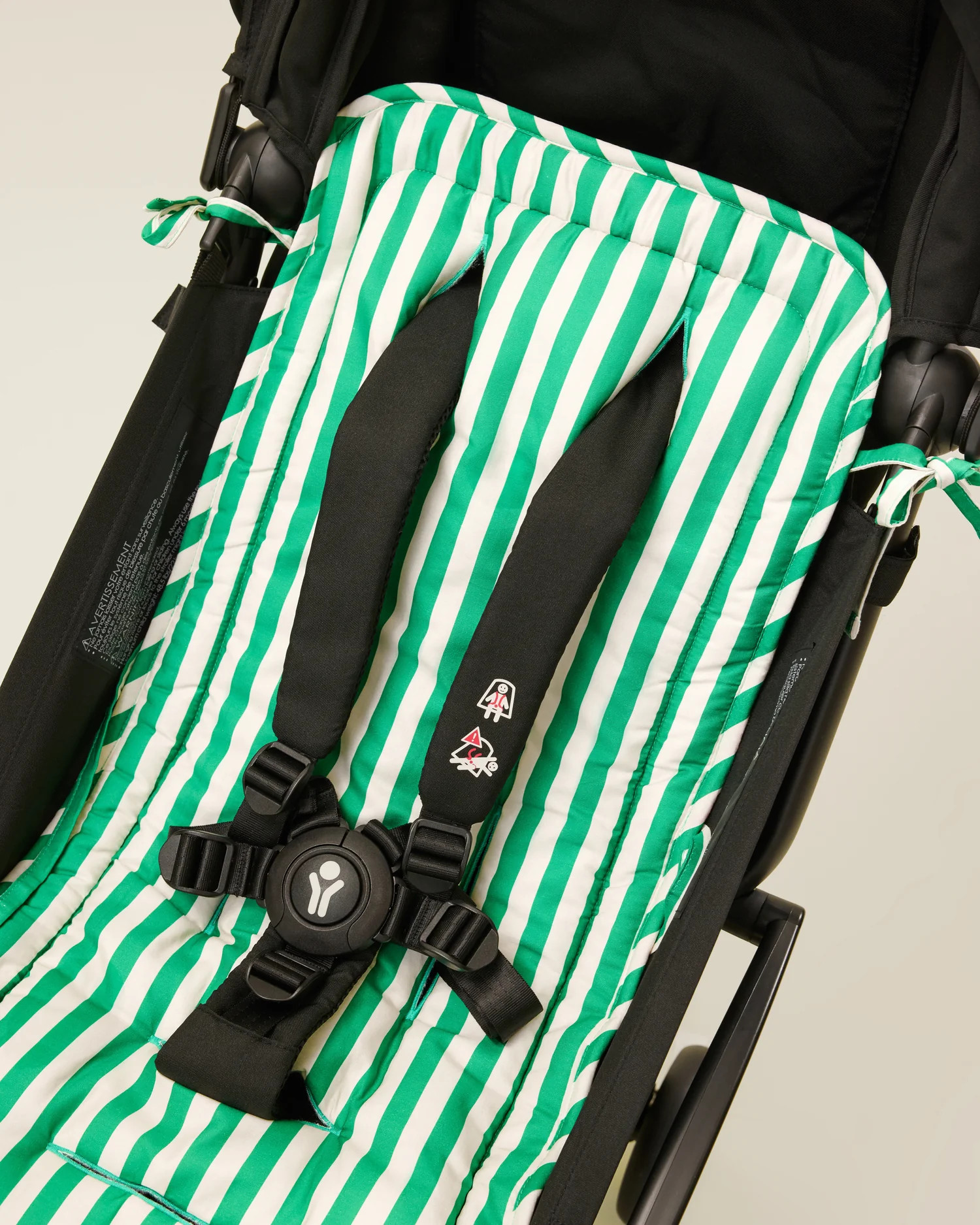 Universal Stroller Seat Liner For Babies Breathable Padded Washable | Green Stripe - Storq by Kin... | Kindred Bravely