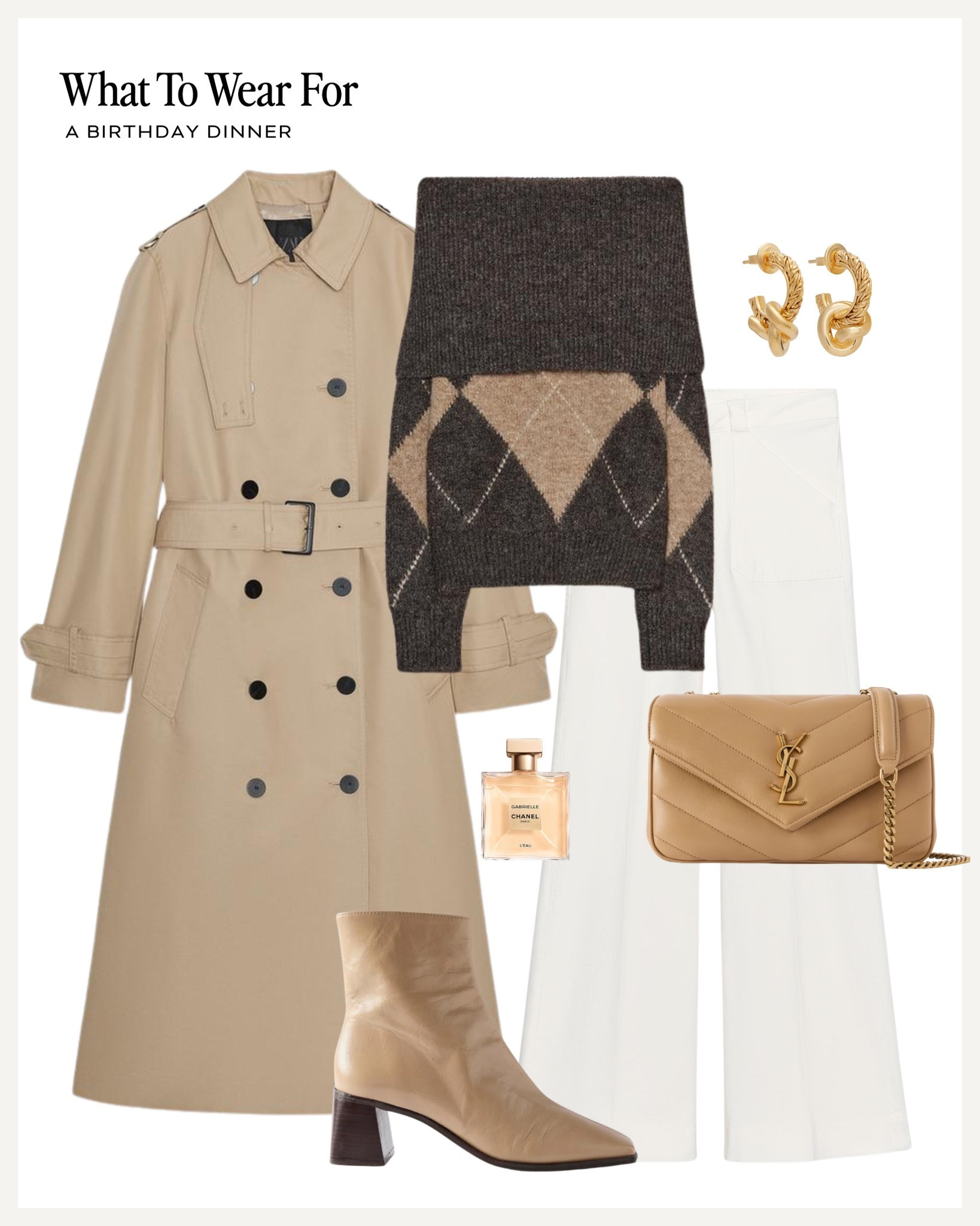 A birthday dinner 🍷 

Argyle knit / Zara fashion / white jeans / trench coat / ankle boots / saint Laurent bag 

#LTKautumn #LTKuk