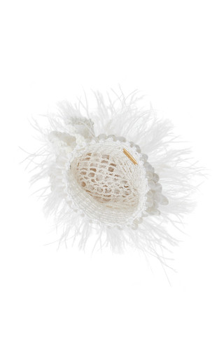 Dory Feather-Trimmed Wristlet Bag | Moda Operandi (Global)