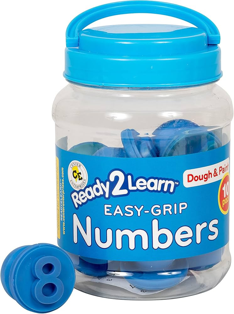 READY 2 LEARN Easy Grip Dough and Paint Stampers | Numbers | Set of 10 | Ages 2+ | Easy-to-hold L... | Amazon (US)