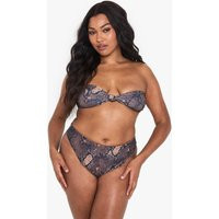 Womens Plus Knot Detail Snake Print Bandeau Bikini Top - 22 | boohoo (US & Canada)