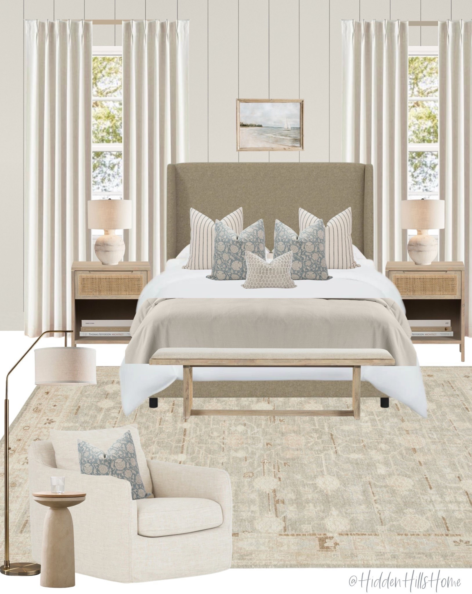 Master Bedroom Decor, bedroom mood board, home decor ideas, bedding, bedroom inspiration, Tilly bed, nightstands, bedroom rug, bedroom dresser #bedroom

#LTKHome #LTKSaleAlert