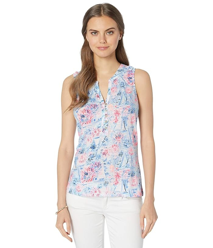 Lilly Pulitzer Essie Top (Crew Blue Tint Sea To Shining Sea) Women's Clothing | Zappos