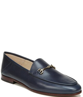 Loraine Leather Bit Buckle Flat Loafers | Dillard's