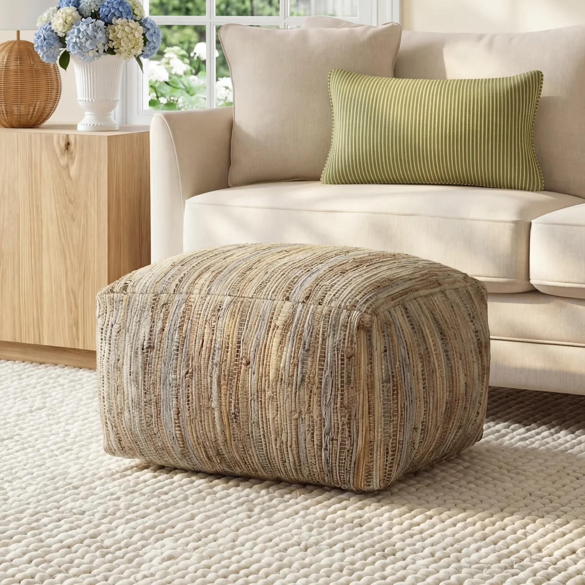 Carden Leather Pouf | Wayfair North America