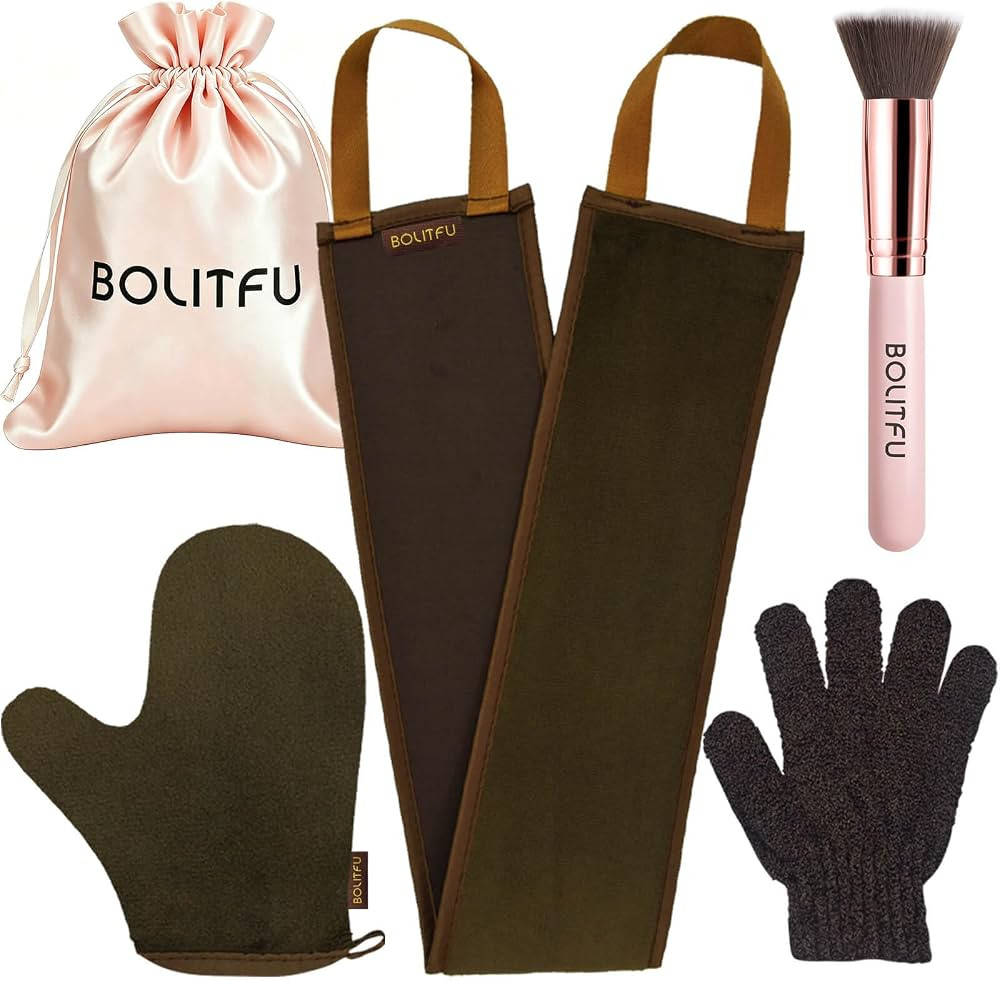 4 Pack Self Tanning Mitt Applicator Kit, with Self Tanner Mitt, Self Tan Back Applicator, Exfolia... | Amazon (US)