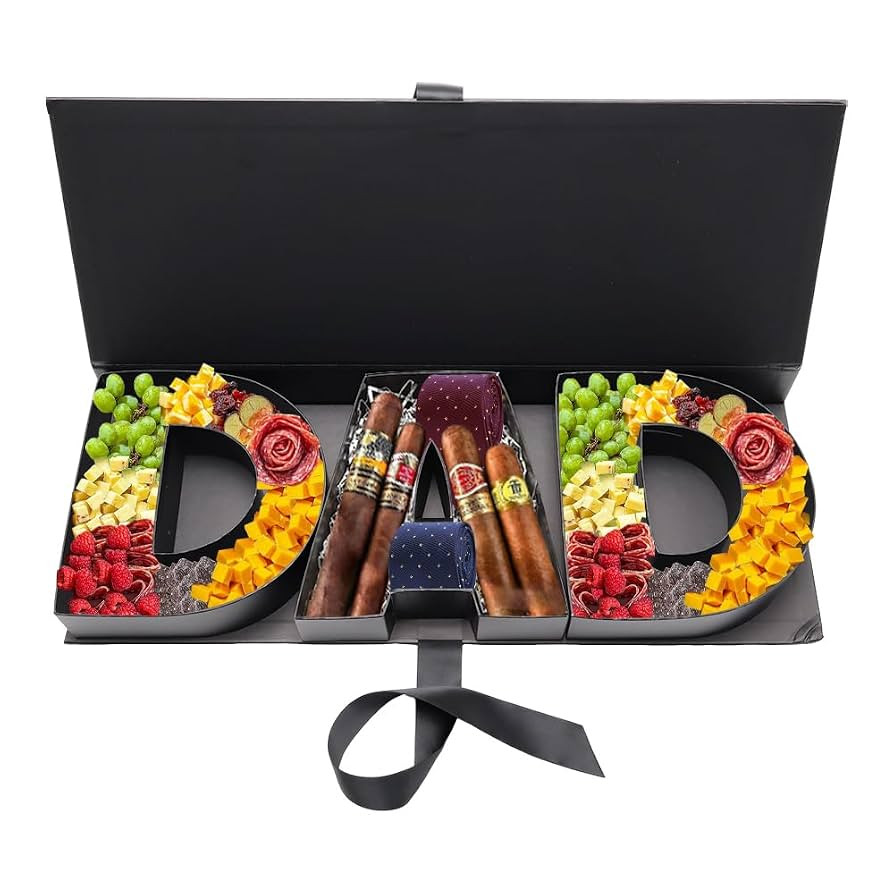 Empty father's Day DAD Cardboard Letter Fillable Box Floral Sweets Gifts Decorative Box(Black DAD... | Amazon (US)