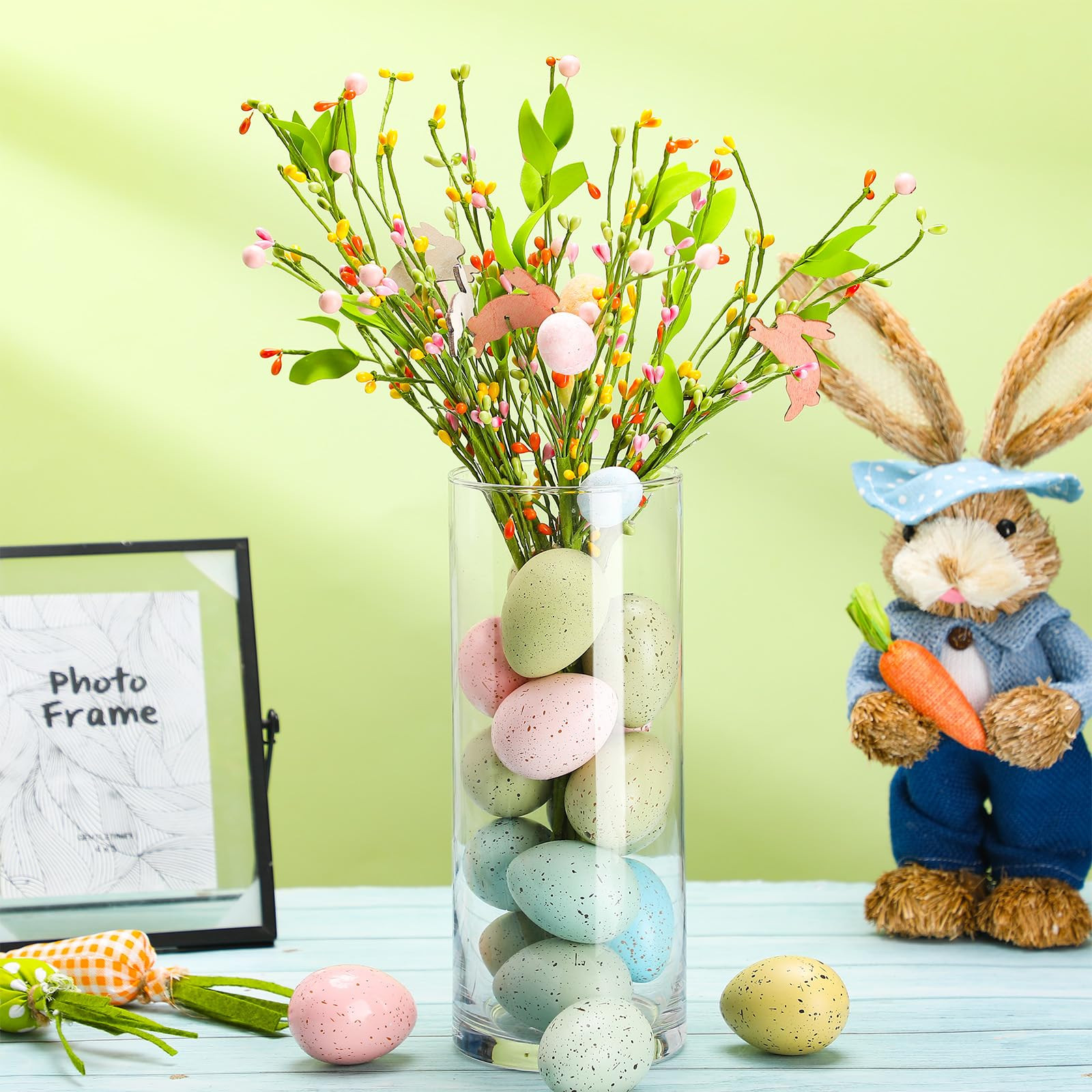 Easter Speckled Eggs 2.4 in Plastic Speckled Eggs Bowl and Vase Filler Faux Chicken Eggs for DIY ... | Amazon (US)