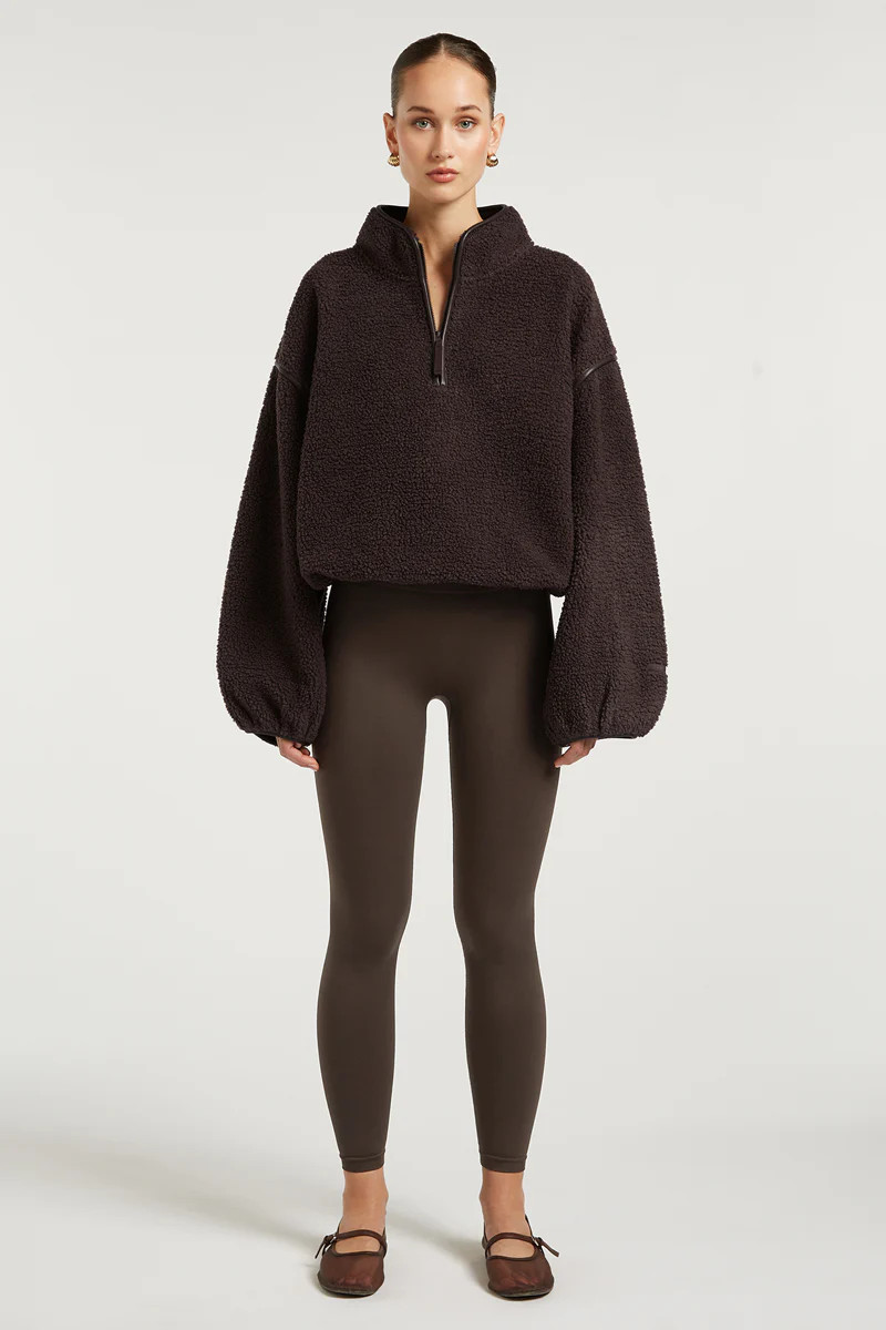 SLOANE Borg Half-Zip Espresso | 4TH ARQ | 4tharq 