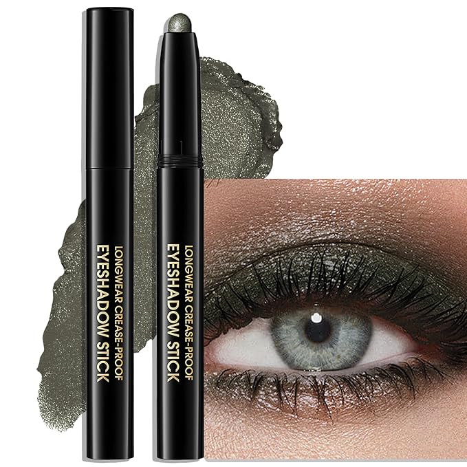 Eyeshadow Stick Waterproof Long Wear Cream Eye Shadow Pencil Single Shimmer Glitter Blendable Smo... | Amazon (US)