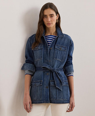 Lauren Ralph Lauren Women's Belted Denim Shirt Jacket - Macy's | Macy's