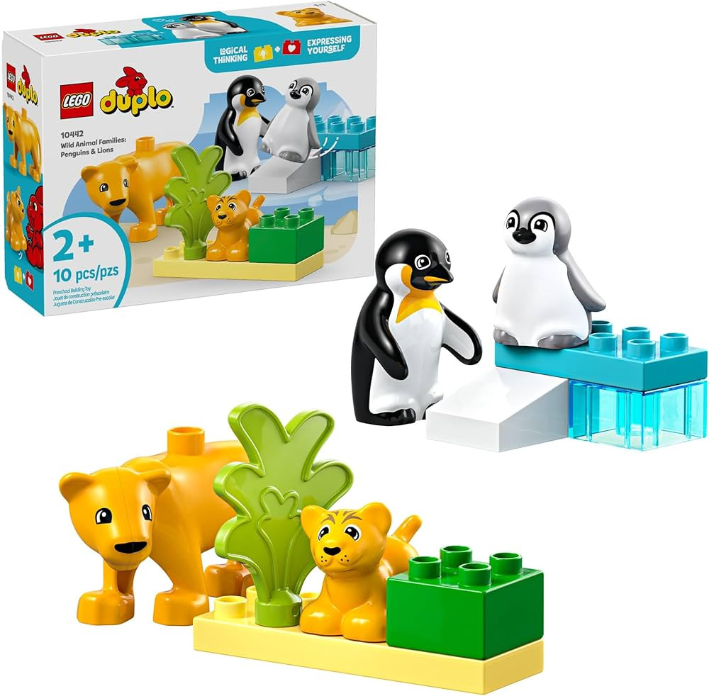 LEGO DUPLO Town Wild Animal Families Penguins & Lions Building Toy Playset - Preschool Learning &... | Amazon (US)