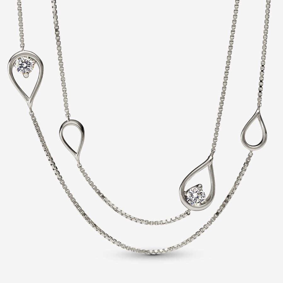 Pandora Brilliance Lab-created 0.50 ct tw Diamond Long Pendant Necklace | Pandora (US)