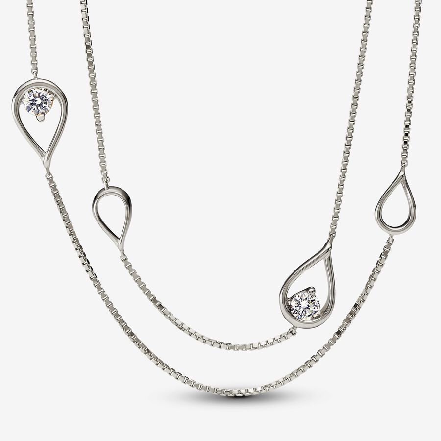 Pandora Brilliance Lab-created 0.50 ct tw Diamond Long Pendant Necklace | Pandora (US)