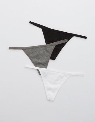 Aerie Cotton String Thong Underwear 3-Pack | American Eagle Outfitters (US & CA)