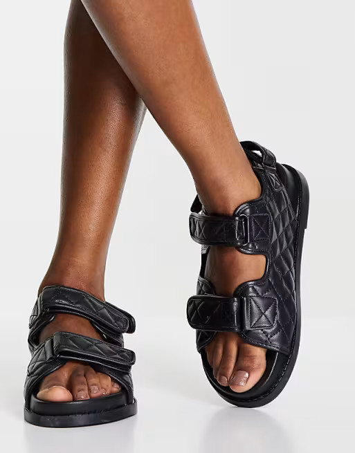 MIINIML Angel dad sandals in black quilt | ASOS (Global)