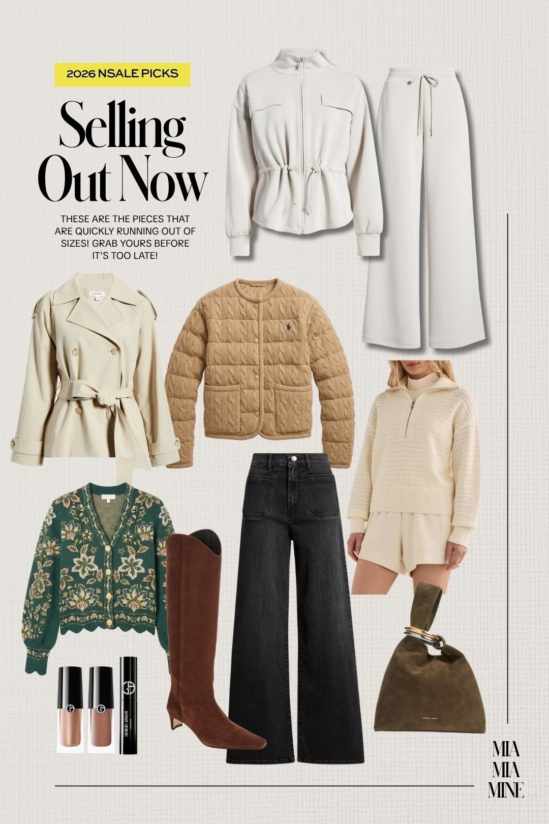 These Nordstrom anniversary sale pieces are already selling! Zella lounge set, farm Rio cardigan, Paige and frame wide leg jeans, varley pullover and staud boots

#LTKSaleAlert #LTKOver40 #LTKmomlife