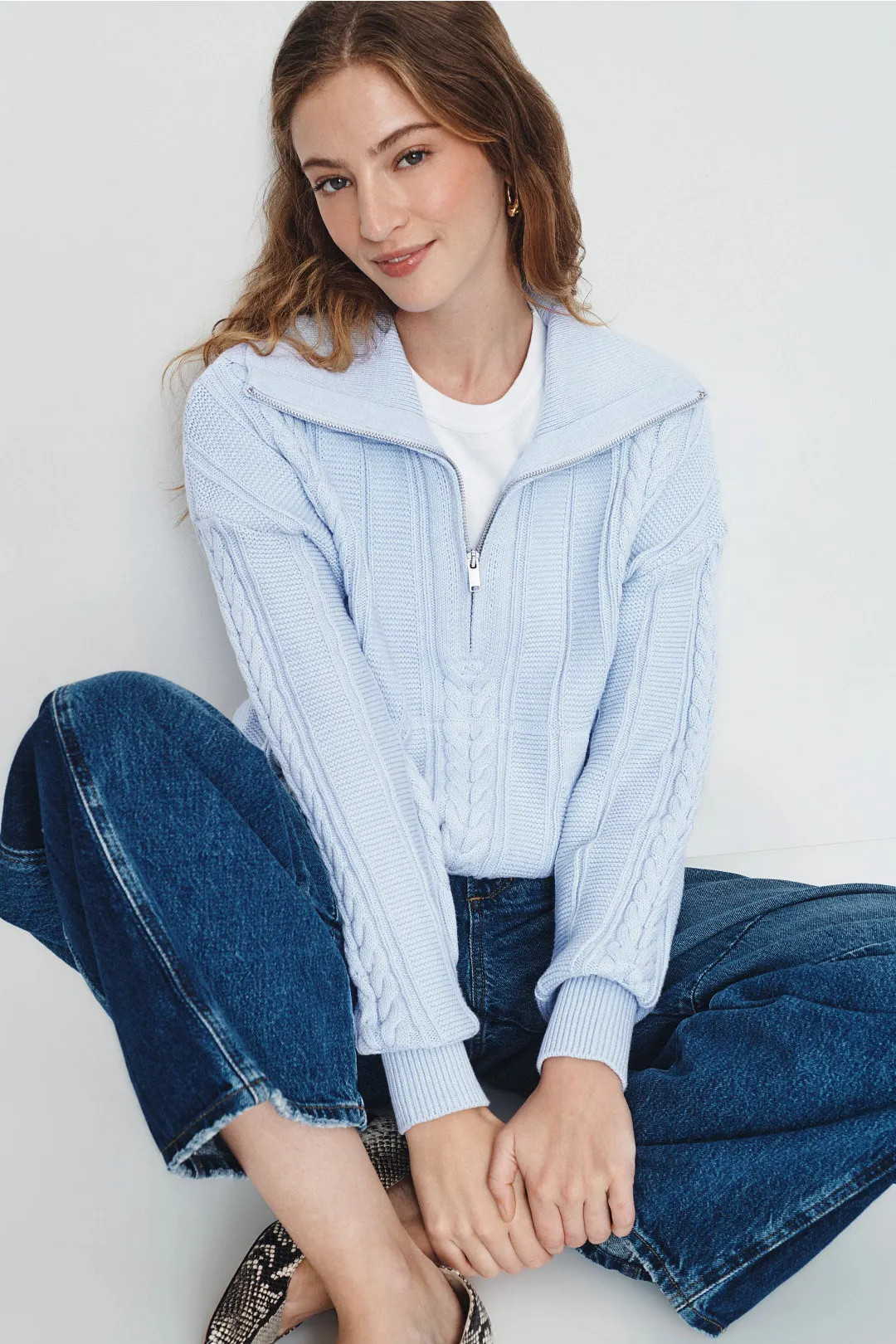 Fifteen Twenty Karin Half Zip Sweater | Rent the Runway